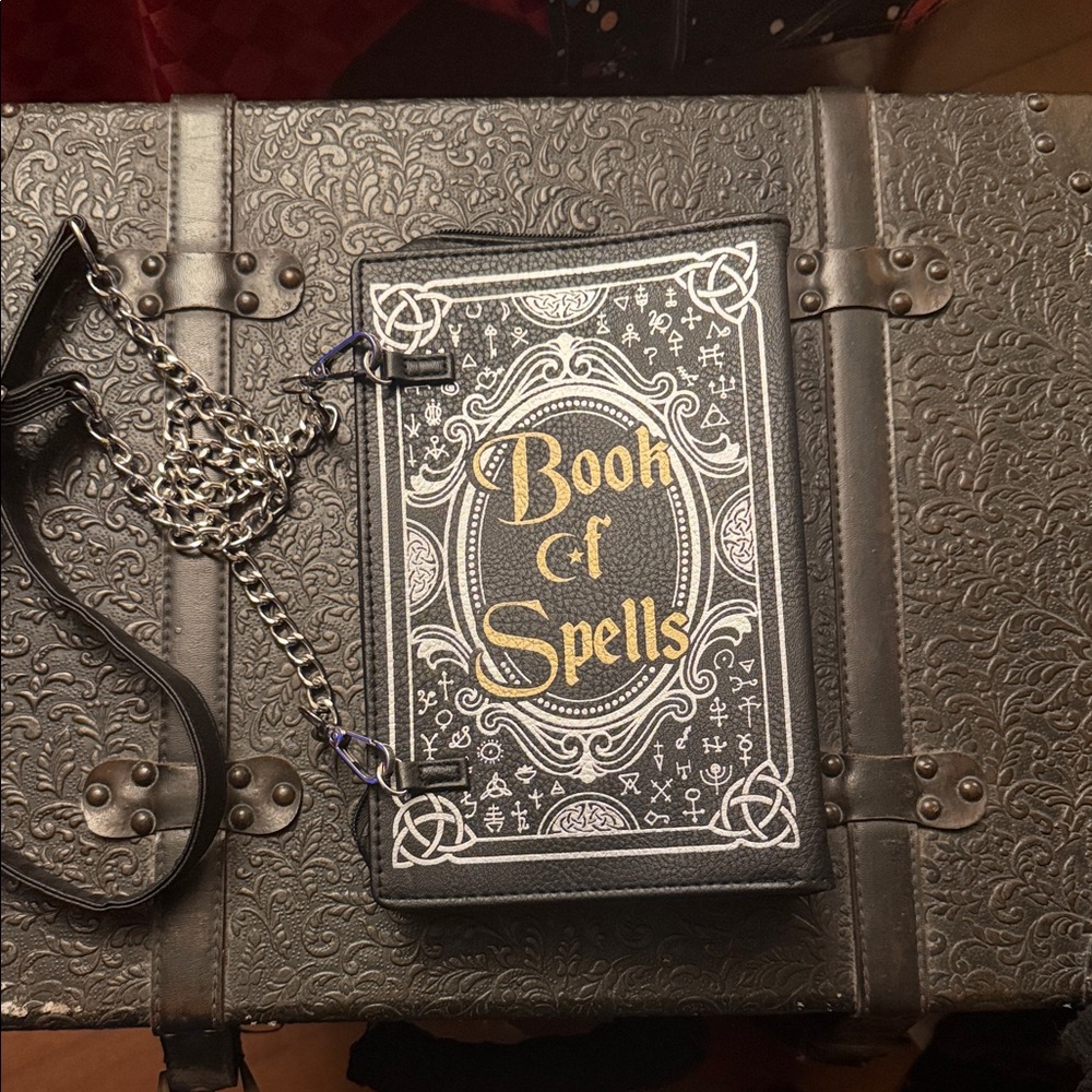 Book of Spells Black and Gold Bag